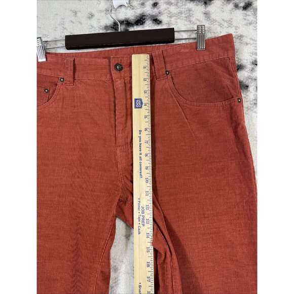 Prana Corduroy Jeans Mens Size 36x30 Rustic Orange Straight Leg Outdoors Comfort - Picture 5 of 14